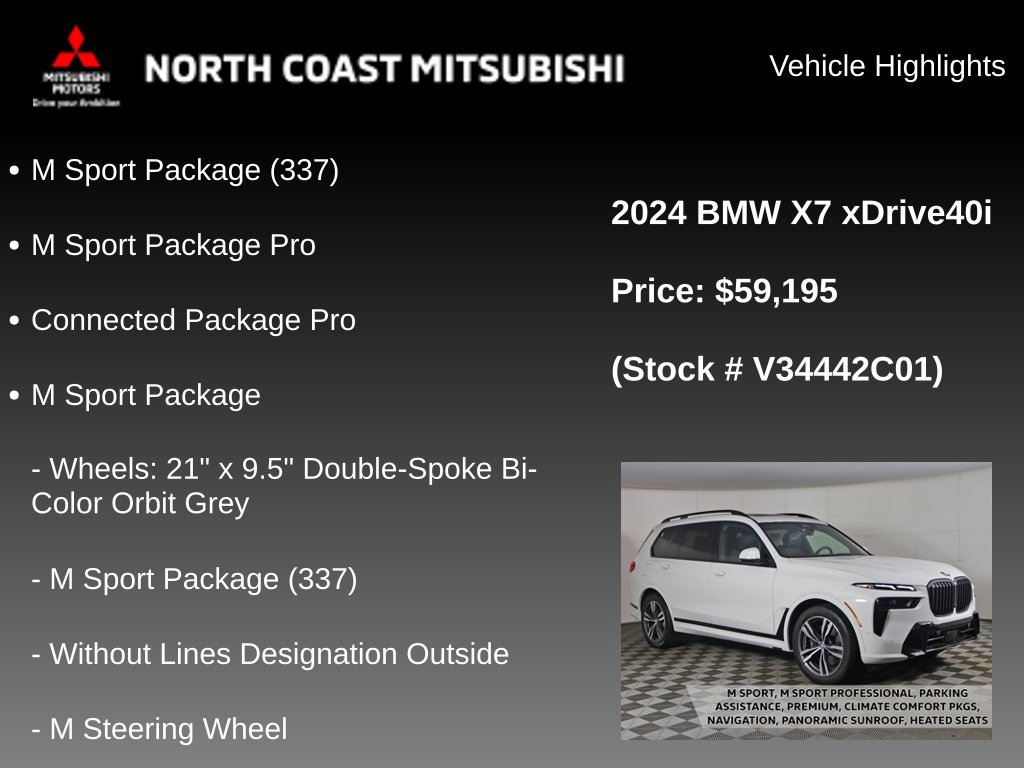 Used 2024 BMW X7 xDrive40i w/ M Sport Package AWD/4WD image 2
