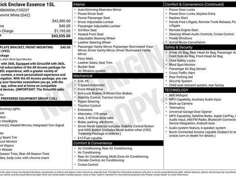 Used 2021 Buick Enclave Essence FWD image 1
