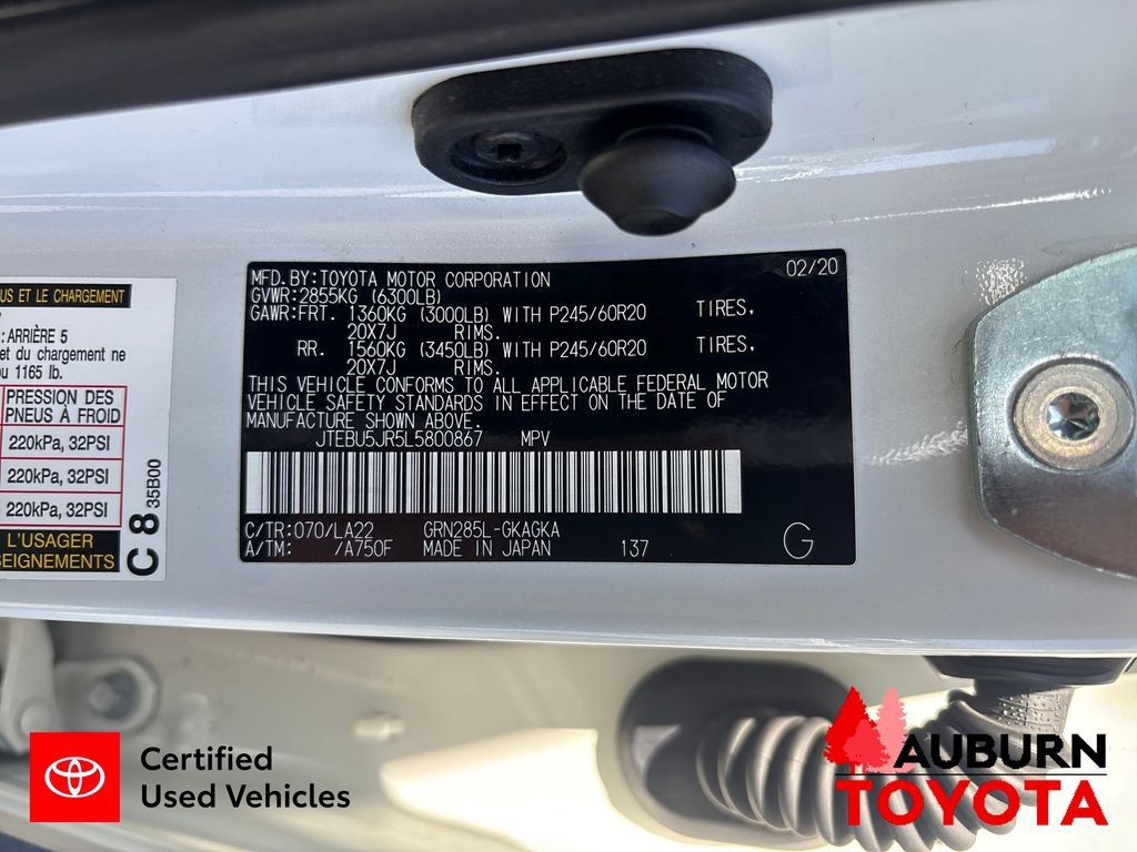 Certified 2020 Toyota 4Runner Limited w/ Wilderness Package AWD/4WD image 28