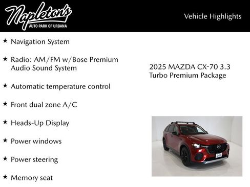 New 2025 MAZDA CX-70 3.3 Turbo w/ Premium Package image 15