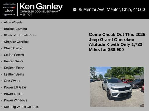Used 2025 Jeep Grand Cherokee Altitude w/ Trailer Tow Package AWD/4WD image 5