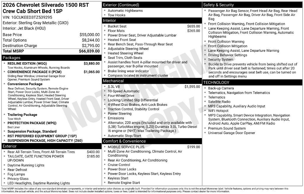 New 2026 Chevrolet Silverado 1500 RST w/ Redline Edition AWD/4WD image 11