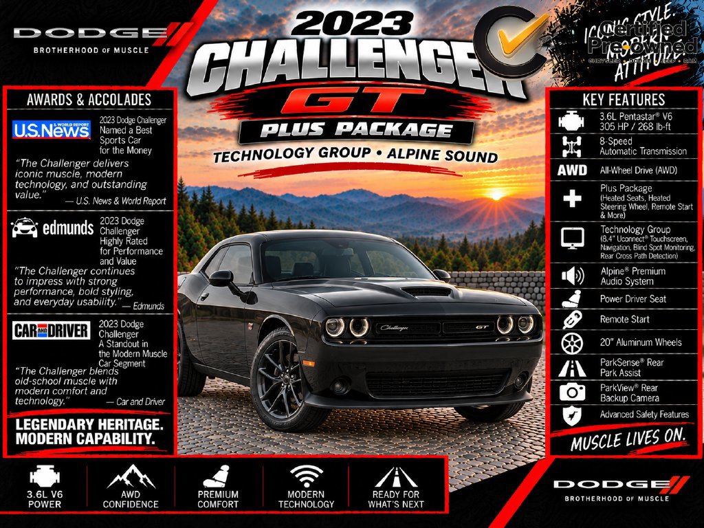 Certified 2023 Dodge Challenger GT RWD image 2