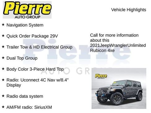 Used 2021 Jeep Wrangler Unlimited Rubicon 4xe w/ Dual Top Group image 7