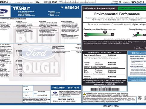 Certified 2025 Ford Transit 250 Low Roof w/ Exterior Upgrade Package RWD image 6