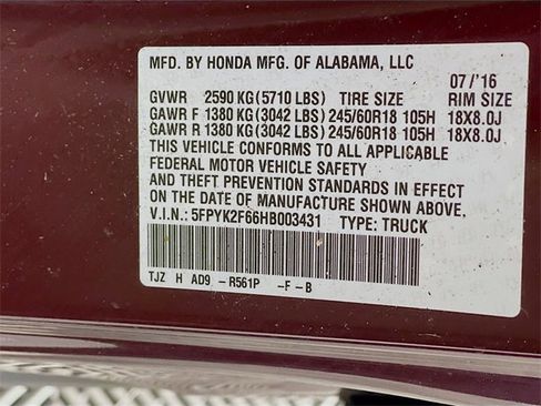 Used 2017 Honda Ridgeline RTL-T image 33