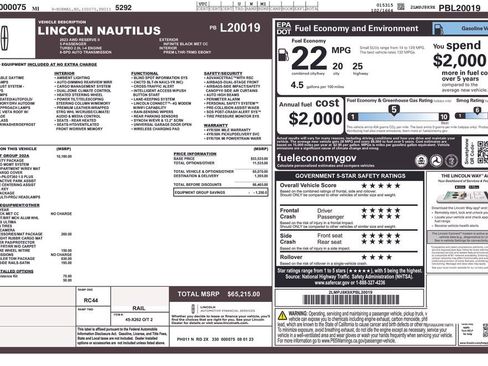 Certified 2023 Lincoln Nautilus Reserve w/ Equipment Group 202A image 35