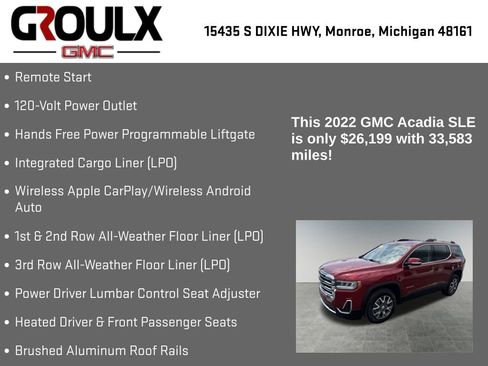 Used 2022 GMC Acadia SLE w/ Driver Convenience Package image 22