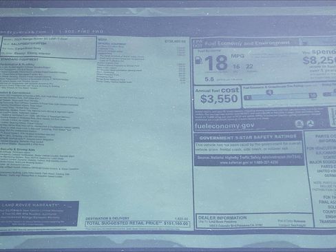 New 2025 Land Rover Range Rover Long Wheelbase SE image 18