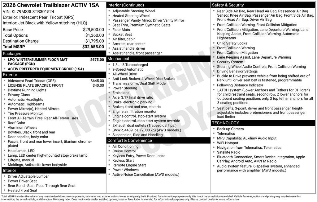 New 2026 Chevrolet TrailBlazer ACTIV AWD/4WD image 6