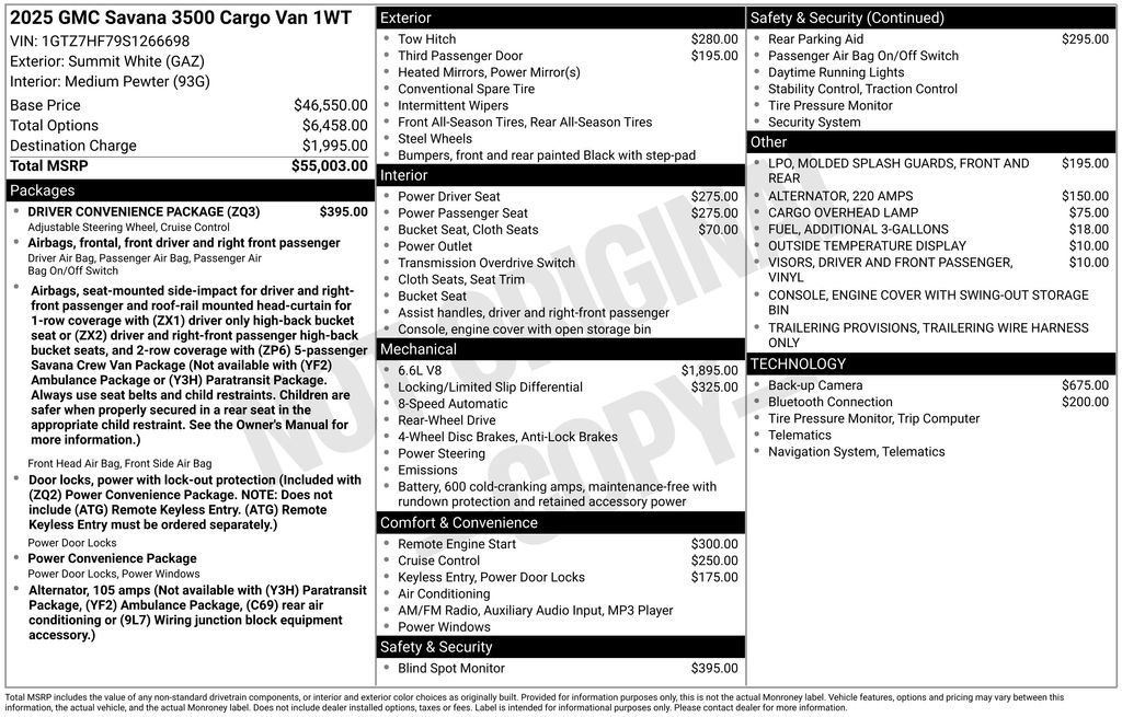 New 2025 GMC Savana 3500 Extended w/ Driver Convenience Package RWD image 42