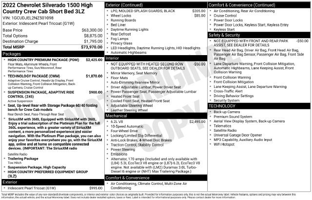 Certified 2022 Chevrolet Silverado 1500 High Country w/ High Country Premium Package AWD/4WD image 33
