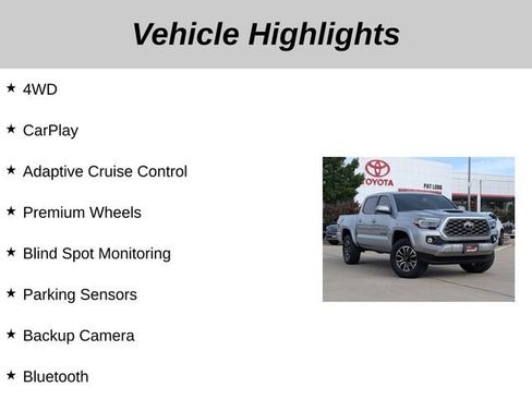 Certified 2023 Toyota Tacoma TRD Sport w/ Black Out Package (TMS) AWD/4WD image 5
