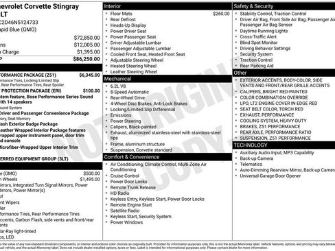 Used 2022 Chevrolet Corvette Stingray Premium Cpe w/ Z51 Performance Package RWD image 7
