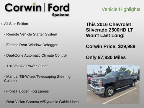 Used 2016 Chevrolet Silverado 2500 LT w/ All Star Edition AWD/4WD image 6
