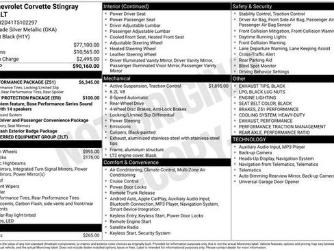 New 2026 Chevrolet Corvette Stingray Preferred Cpe w/ Z51 Performance Package image 17