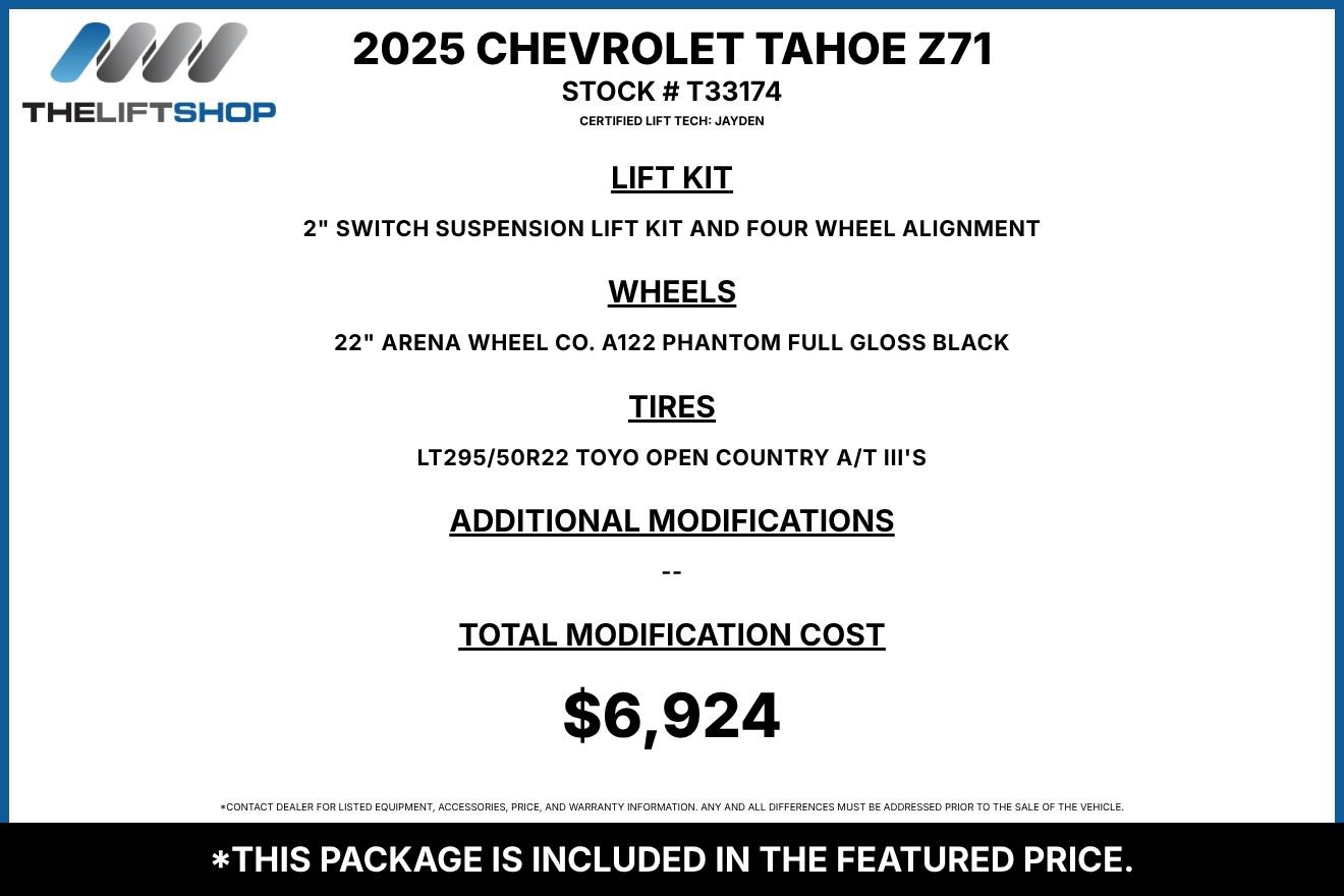Used 2025 Chevrolet Tahoe Z71 w/ Z71 Off-Road Package AWD/4WD image 2