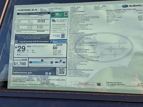 New 2026 Subaru Impreza 2.0i Sport image 20