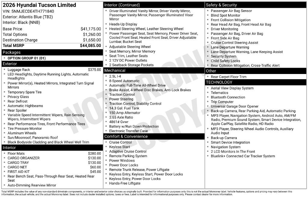 New 2026 Hyundai Tucson Limited AWD/4WD image 6