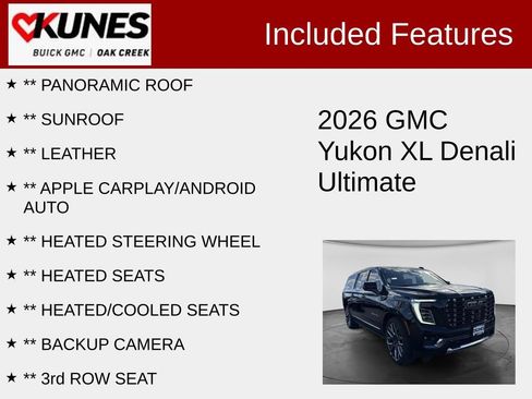 Used 2026 GMC Yukon XL Denali Ultimate w/ LPO, Floor Liner Package AWD/4WD image 2