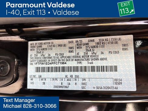 Used 2023 Ford F150 Lariat w/ Equipment Group 502A High image 30