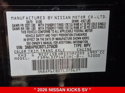 Certified 2026 Nissan Kicks SV w/ SV Premium Package AWD/4WD image 40