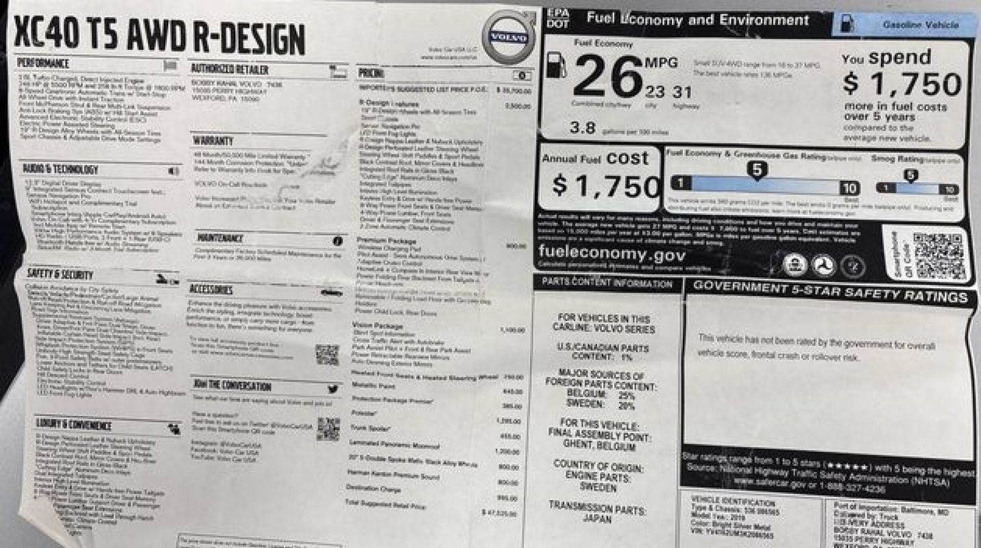 Used 2019 Volvo XC40 T5 R-Design AWD/4WD image 60