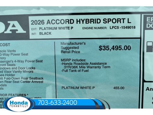 New 2026 Honda Accord Hybrid Sport-L FWD image 37