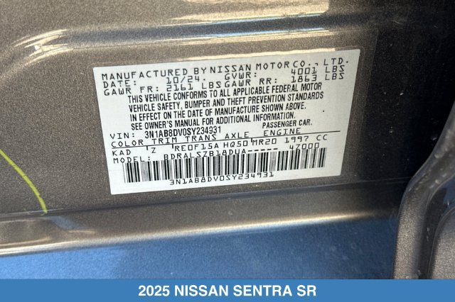 Used 2025 Nissan Sentra SR w/ SR Premium Package FWD image 29