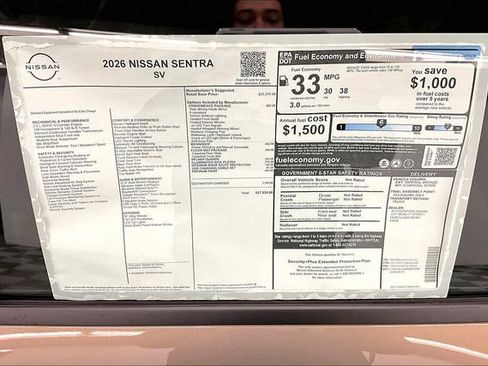New 2026 Nissan Sentra SV w/ SV Convenience Package FWD image 36