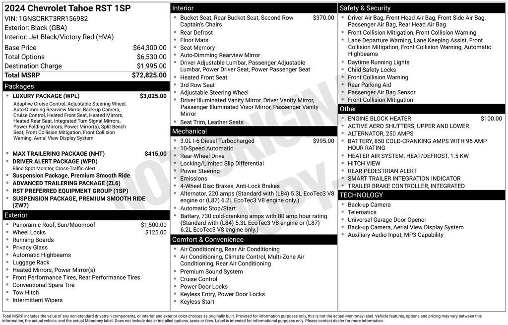 Used 2024 Chevrolet Tahoe RST w/ Luxury Package RWD image 6
