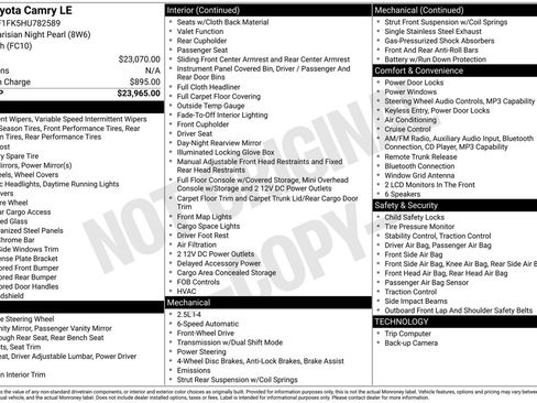 Used 2017 Toyota Camry LE image 3