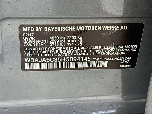 Used 2017 BMW 530i w/ Premium Package RWD image 37