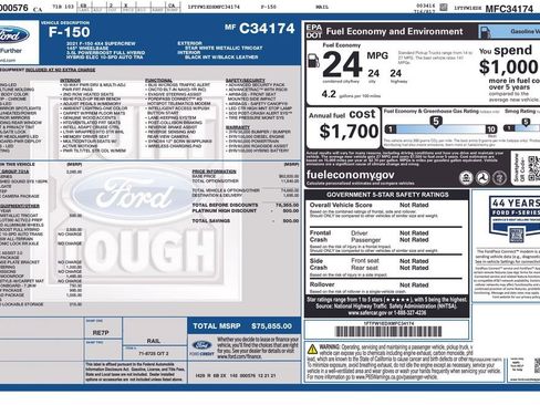 Used 2021 Ford F150 Platinum w/ Equipment Group 701A High image 9