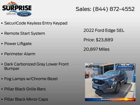 Used 2022 Ford Edge SEL w/ Sport Appearance Package AWD/4WD image 17