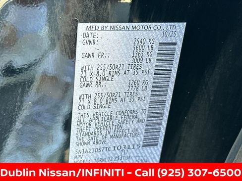 Certified 2026 Nissan Murano Platinum w/ Cargo Package AWD/4WD image 56