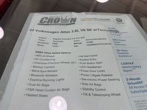 Certified 2023 Volkswagen Atlas SE FWD image 40