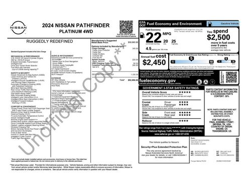 Certified 2024 Nissan Pathfinder Platinum w/ Cargo Package image 50