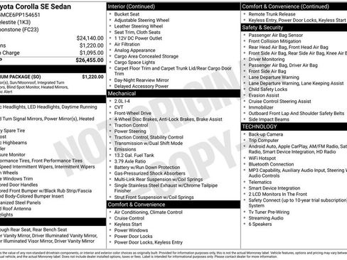 Used 2023 Toyota Corolla SE w/ SE Premium Package FWD image 49
