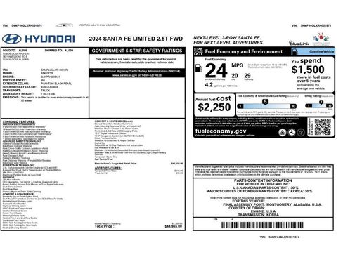 Used 2024 Hyundai Santa Fe Limited FWD image 2