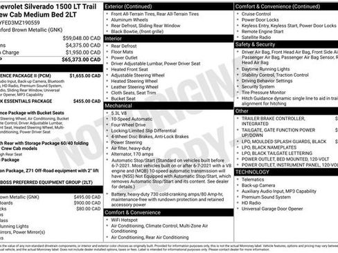 Certified 2021 Chevrolet Silverado 1500 LT Trail Boss w/ Convenience Package II AWD/4WD image 35