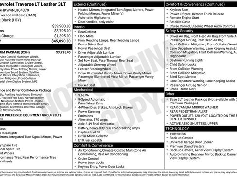 Used 2022 Chevrolet Traverse LT w/ LT Premium Package image 8