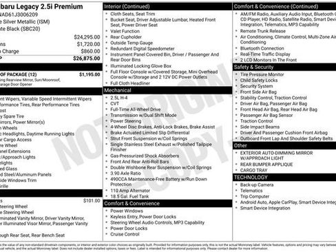 Used 2018 Subaru Legacy 2.5i Premium w/ Moonroof Package image 19