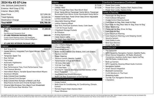 Certified 2024 Kia K5 GT-Line FWD image 4