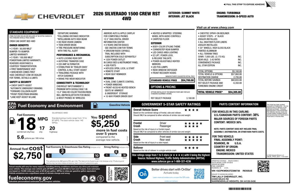 New 2026 Chevrolet Silverado 1500 RST w/ RST Select Package AWD/4WD image 4