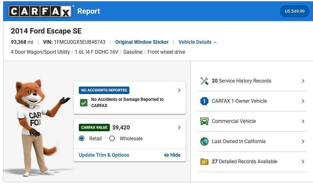 Used 2014 Ford Escape SE w/ Equipment Group 201A FWD image 2