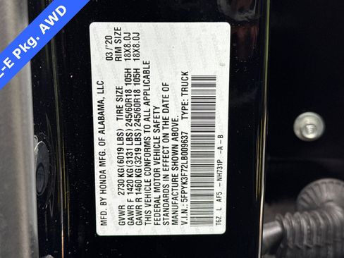 Used 2020 Honda Ridgeline RTL-E image 26