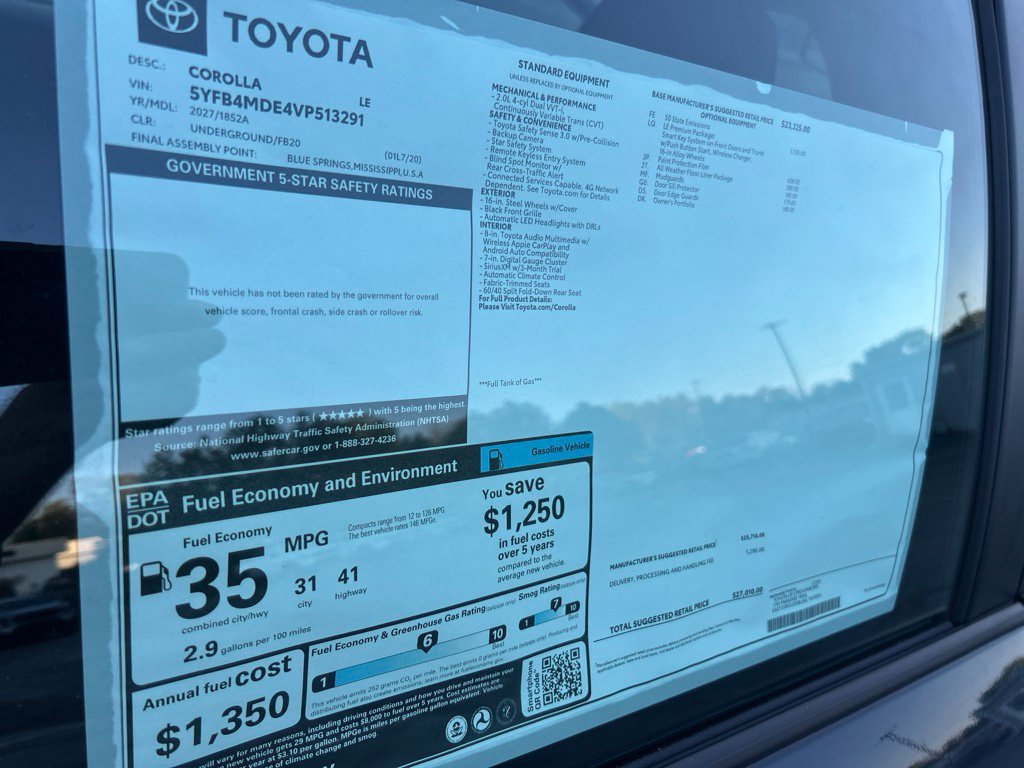 New 2027 Toyota Corolla LE w/ LE Premium Package FWD image 30