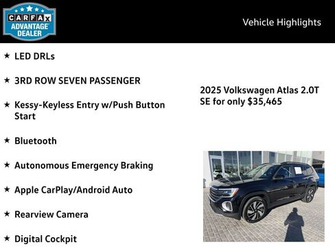 Certified 2025 Volkswagen Atlas SE image 4