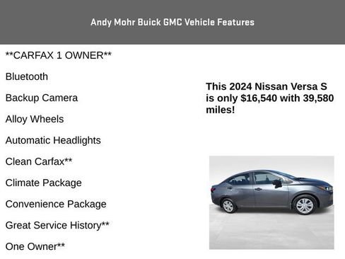 Used 2024 Nissan Versa S w/ Electronics Package FWD image 4